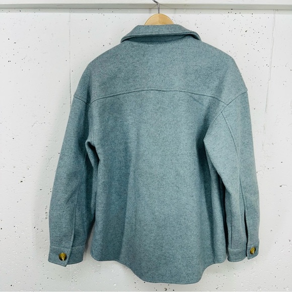 Avec Les Filles Women’s Small Blue Gray Boyfriend Button Down Shacket Jacket - Picture 5 of 11